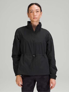 Lululemon Black Half-Zip Anorak Rain Jacket